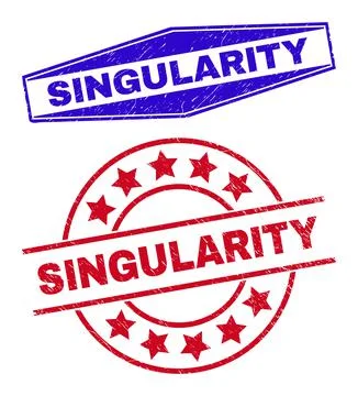SINGULARITY Corroded Stamp Seals in Circle and Hexagon Forms Stock Illustration