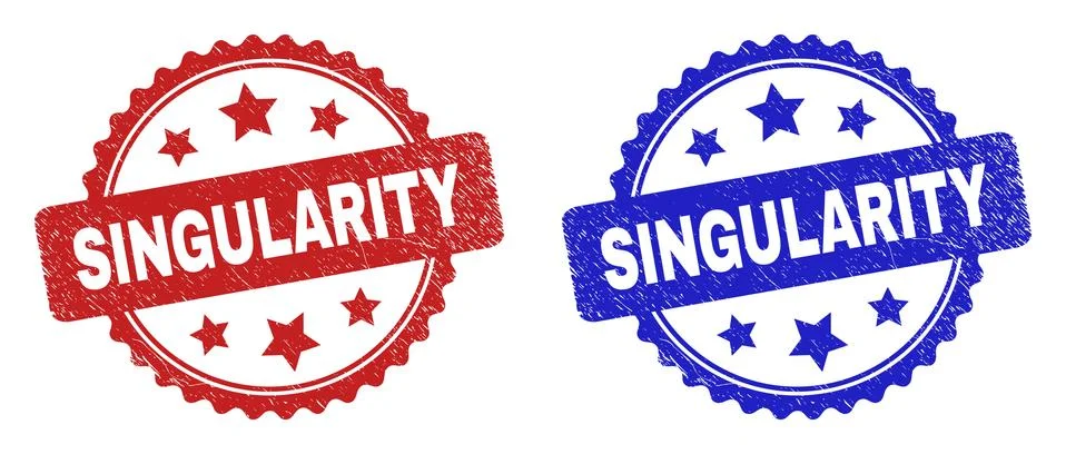 SINGULARITY Rosette Stamp Seals with Unclean Style Stock Illustration