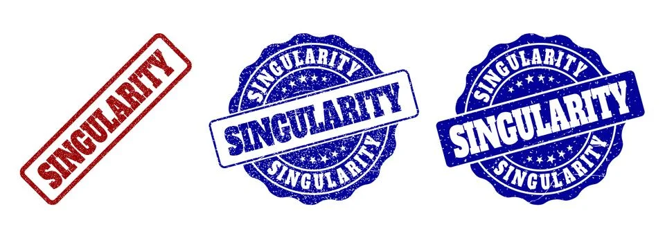 SINGULARITY Scratched Stamp Seals Stock Illustration