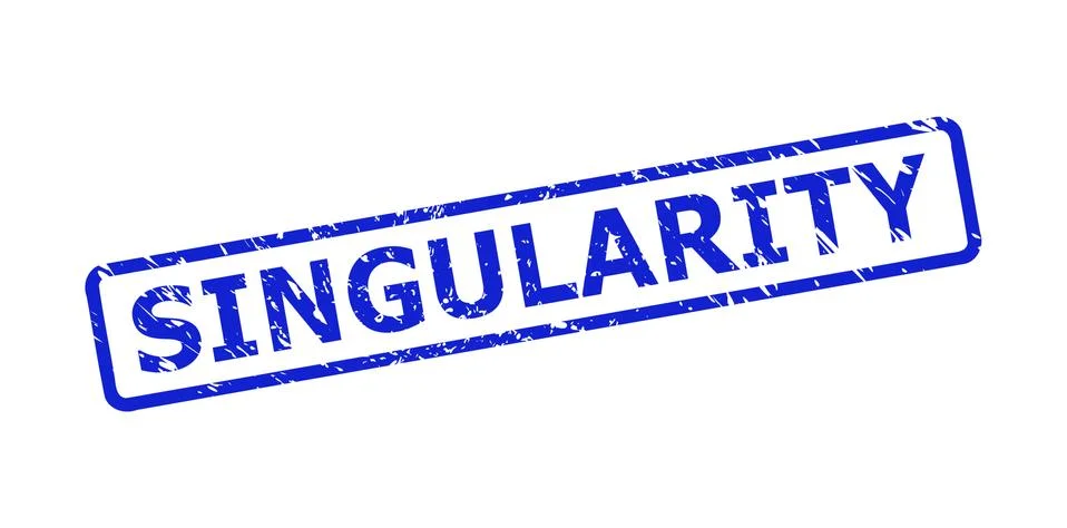 SINGULARITY Stamp with Scratched Surface and Rounded Rect Frame Stock Illustration