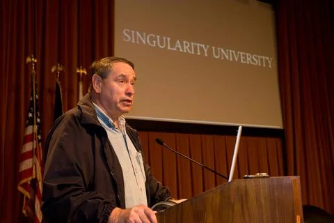 Singularity University First Meeting with Ames Center Director Pete Worden... Foto stock