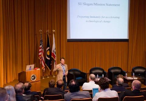 Singularity University First Meeting with Ames Center Director Pete Worden... Stock Photos