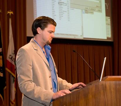 Singularity University First Meeting with Ames Center Director Pete Worden... Foto stock