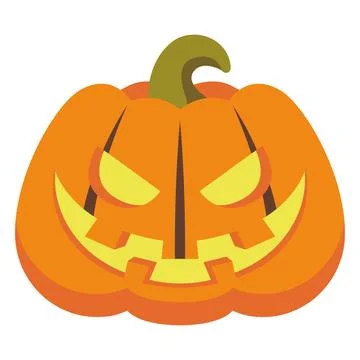 Sinister carved pumpkin lantern. Vector Stock Illustration