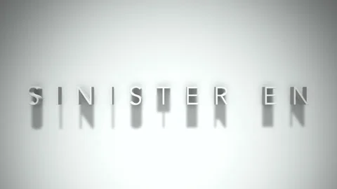 Sinister en 3D title animation with shadows on a white background 库存影片 296984765