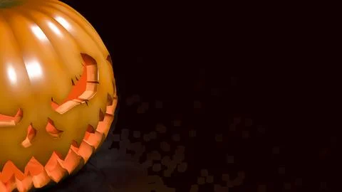 Sinister Glowing Jack O Lantern With Copy Space 3d render. Stock Illustration