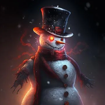 Sinister snowman Stock Illustration