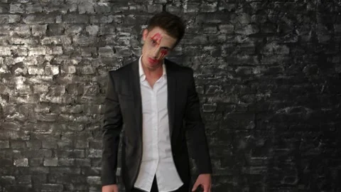 Sinister vampire lurking in the shadows Stock Footage 311933612