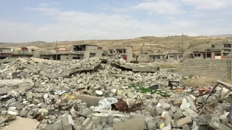 Sinjar City, Kurdistan destruction Stock Footage
