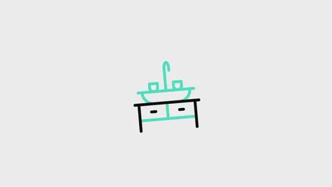 Sink Animated Icon Stock Footage 320224659