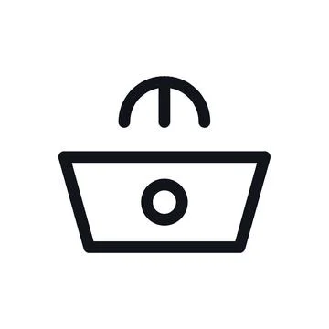 Sink Basin Black White Line Icon Editable Stroke Vector Symbol Stock Illustration