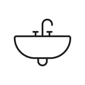 Sink bathroom icon vector basic design simple and modern Illustrazione stock