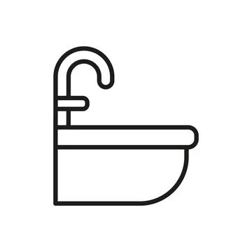 Sink bathroom icon vector basic design simple and modern Illustrazione stock