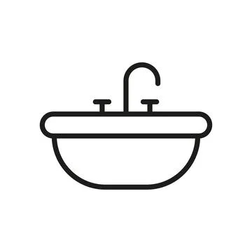 Sink bathroom icon vector basic design simple and modern Illustrazione stock