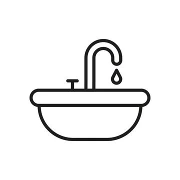 Sink bathroom icon vector basic design simple and modern Illustrazione stock