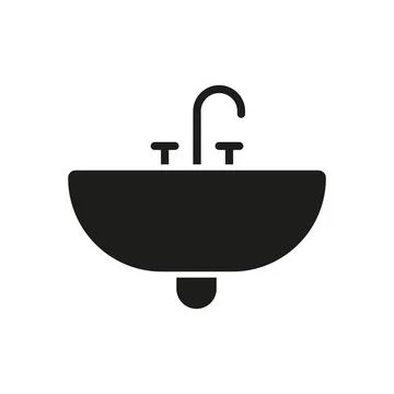 Sink bathroom icon vector basic design simple and modern Illustrazione stock