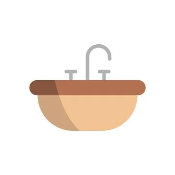 Sink bathroom icon vector basic design simple and modern Illustrazione stock