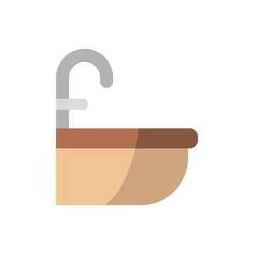 Sink bathroom icon vector basic design simple and modern Illustrazione stock