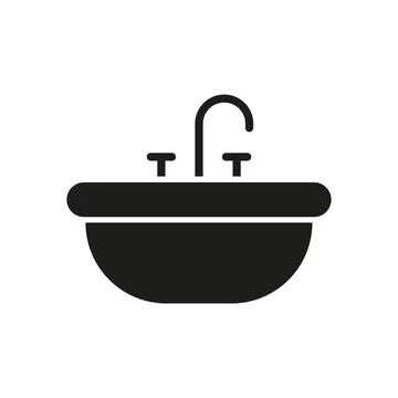 Sink bathroom icon vector basic design simple and modern Illustrazione stock