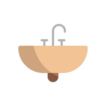 Sink bathroom icon vector basic design simple and modern Illustrazione stock