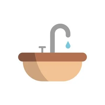 Sink bathroom icon vector basic design simple and modern Illustrazione stock