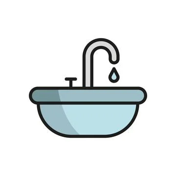 Sink bathroom icon vector basic design simple and modern Illustrazione stock
