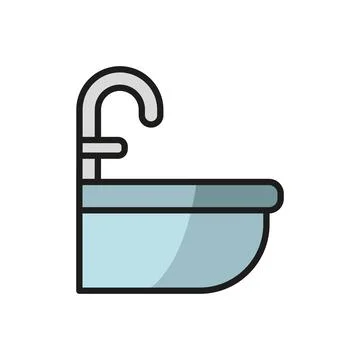 Sink bathroom icon vector basic design simple and modern Illustrazione stock
