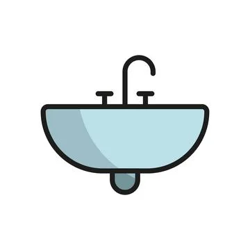 Sink bathroom icon vector basic design simple and modern Illustrazione stock