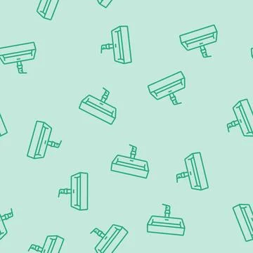 Sink bathroom interior line seamless pattern Stock Illustration