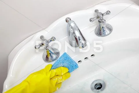 Sink cleaning. Stock Photos