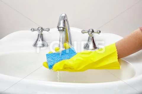 Sink cleaning. Stock Photos