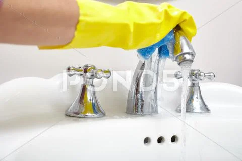 Sink cleaning. Stock Photos