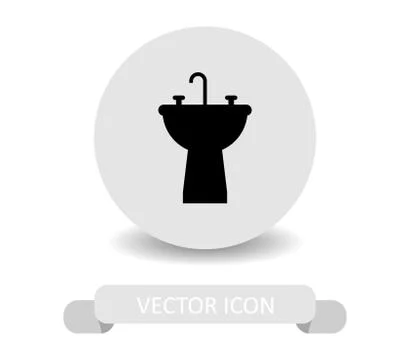 Sink icon on white background Stock Illustration