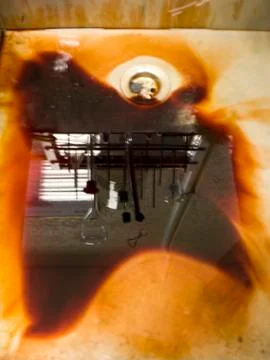Sink with iron reagent Stock Photos