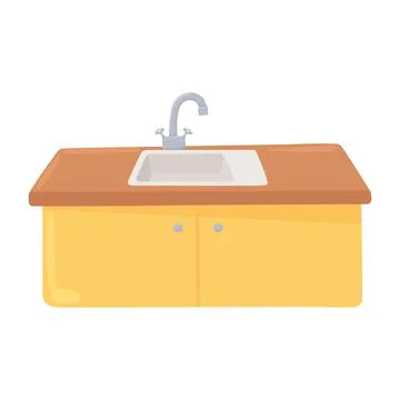 Sink for kitchen counter Stock Illustration