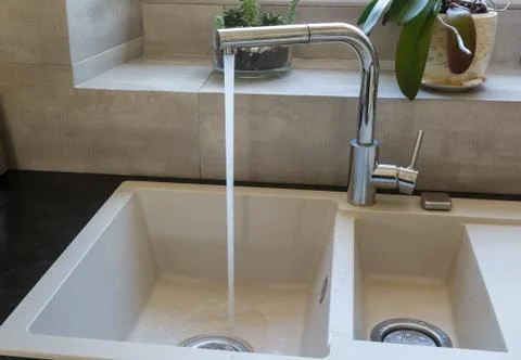 Sink of a kitchen Stock Photos