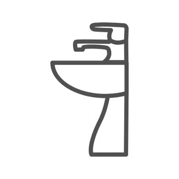 Sink line icon Stock Illustration