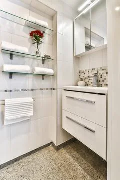 Sink with mirror Stock Photos
