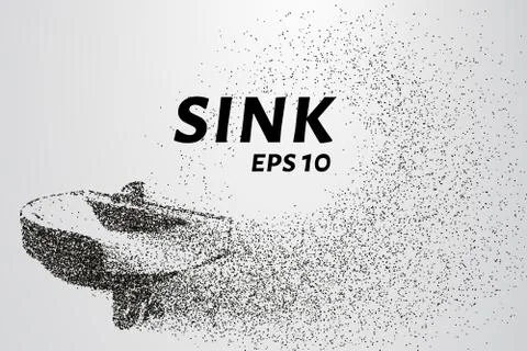 Sink of particles. Sink consists of dots and circles. Vector illustration Illustrazione stock