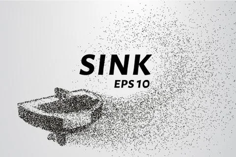 Sink of particles. Sink consists of dots and circles. Vector illustration Stock Illustration
