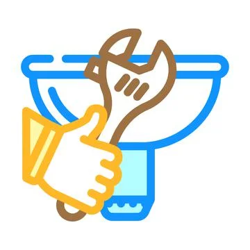 Sink repairs color icon vector illustration Stock Illustration