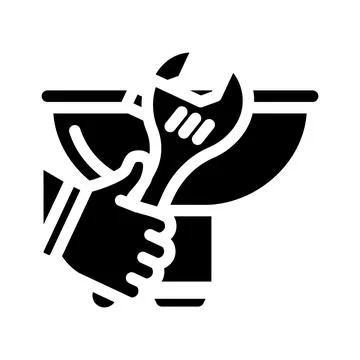 Sink repairs glyph icon vector illustration Stock Illustration