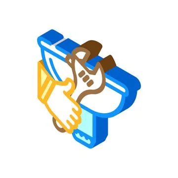 Sink repairs isometric icon vector illustration Stock Illustration