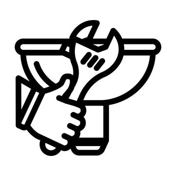 Sink repairs line icon vector illustration Stock Illustration