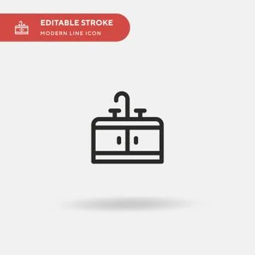 Sink Simple vector icon. Illustration symbol design template for web mobile U Stock Illustration
