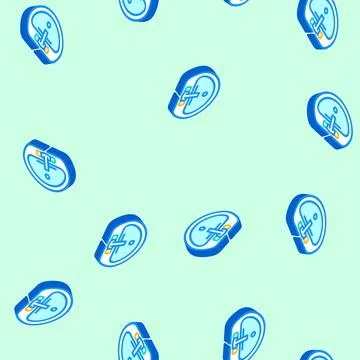 Sink top view isometric icon seamless pattern イラスト素材