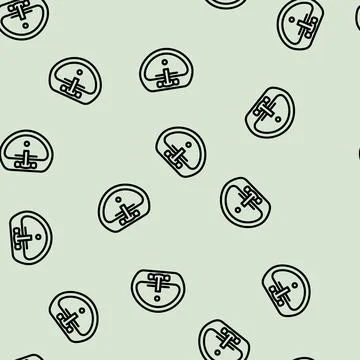 Sink top view line vector seamless pattern Illustrazione stock