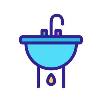 The sink is a vector icon. Isolated contour symbol illustration 스톡 일러스트