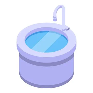 Sink water drinker icon isometric vector. Brush canine feline Illustrazione stock