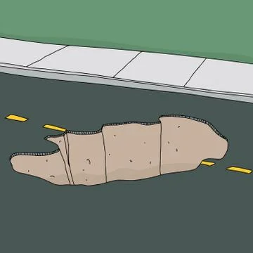 Sinkhole in road Stock Illustration